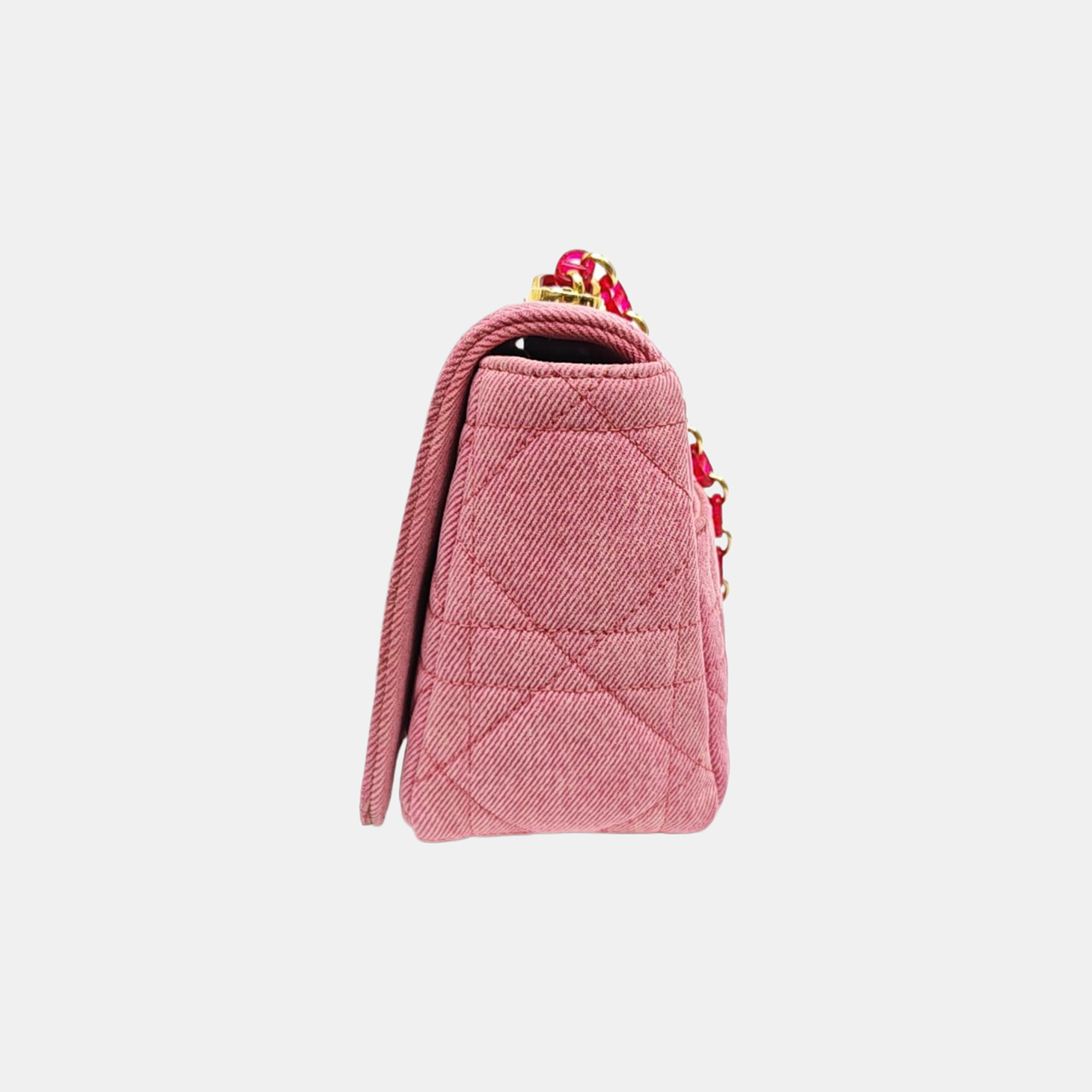 Dior Caro Medium Cannage Denim Pink