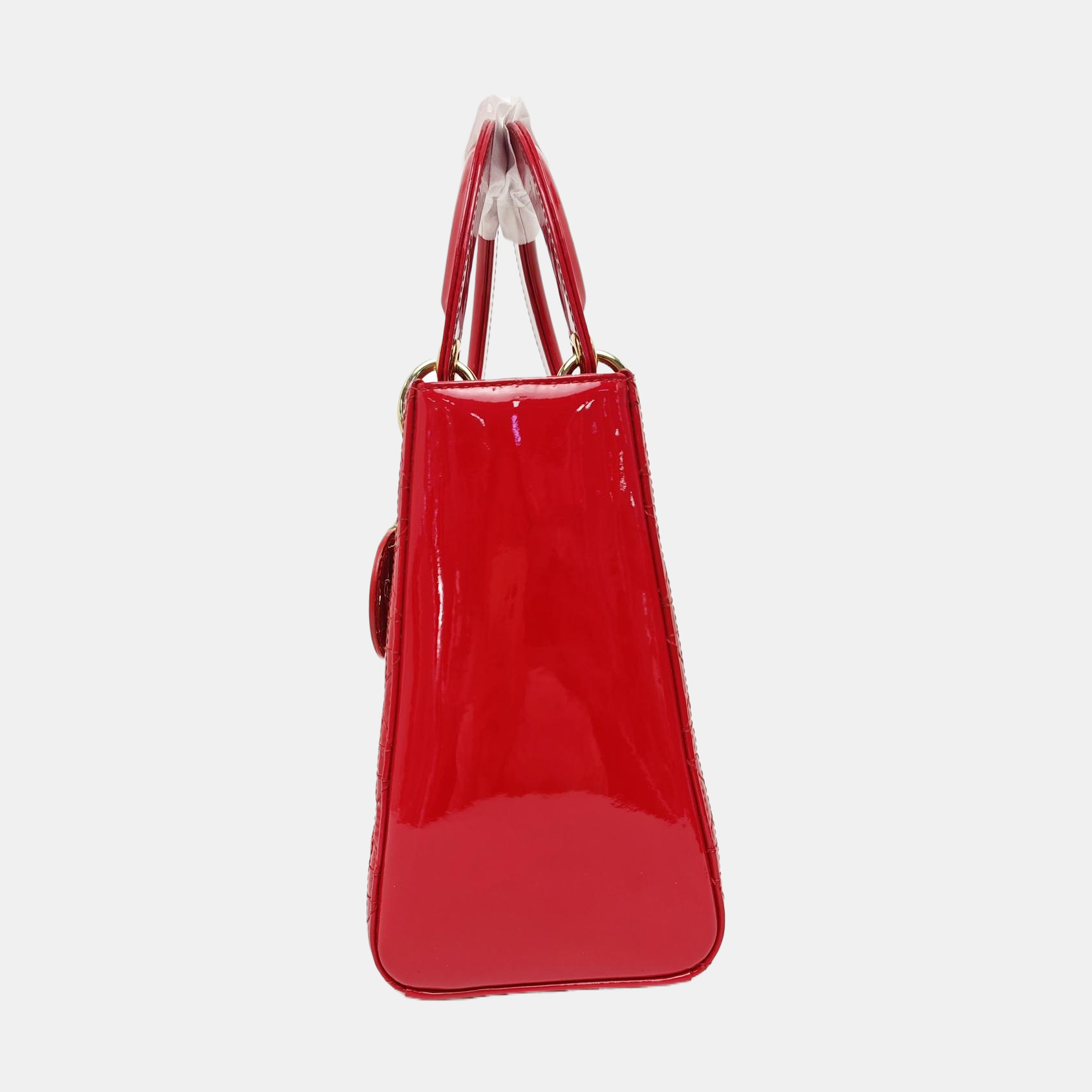 Lady Dior Medium Cannage Patent Leather Red