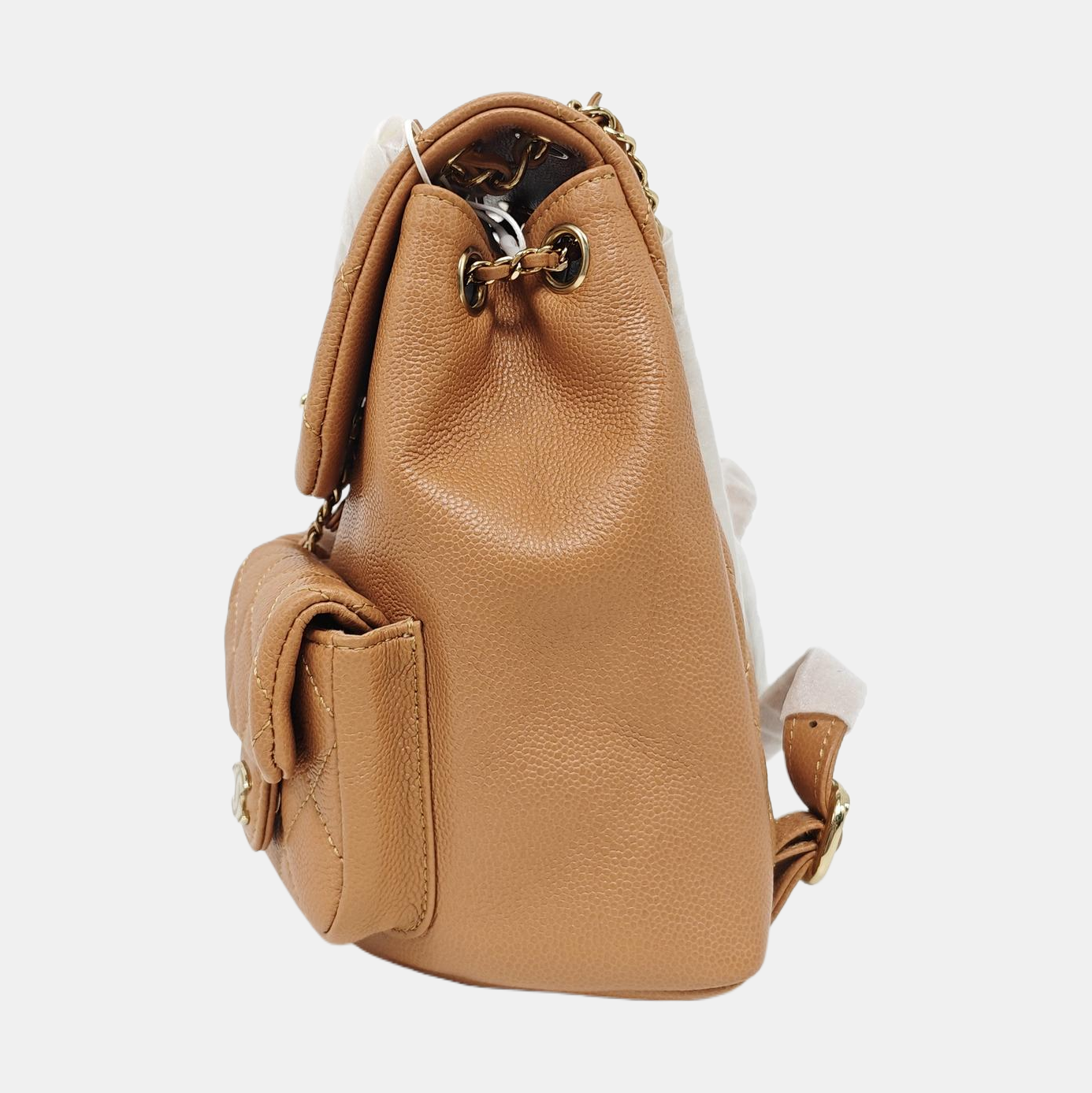 DUMA Small Quilted Grained Calfskin Brown