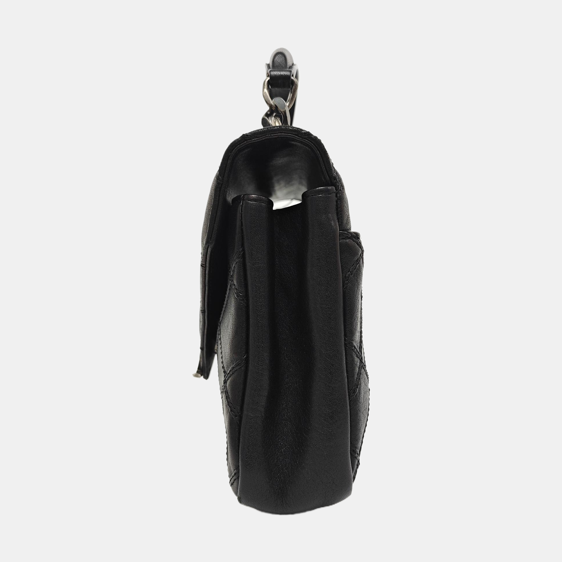 COLLEGE Medium Quilted Lambskin Black