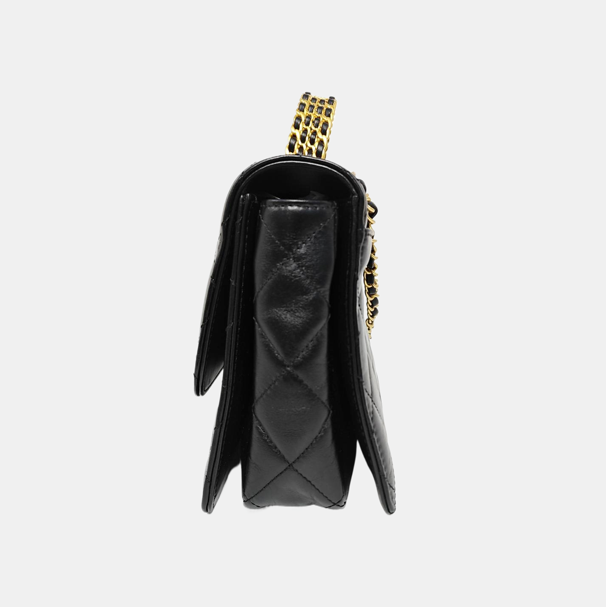 Quilted Calfskin Shoulder Bag Small Black