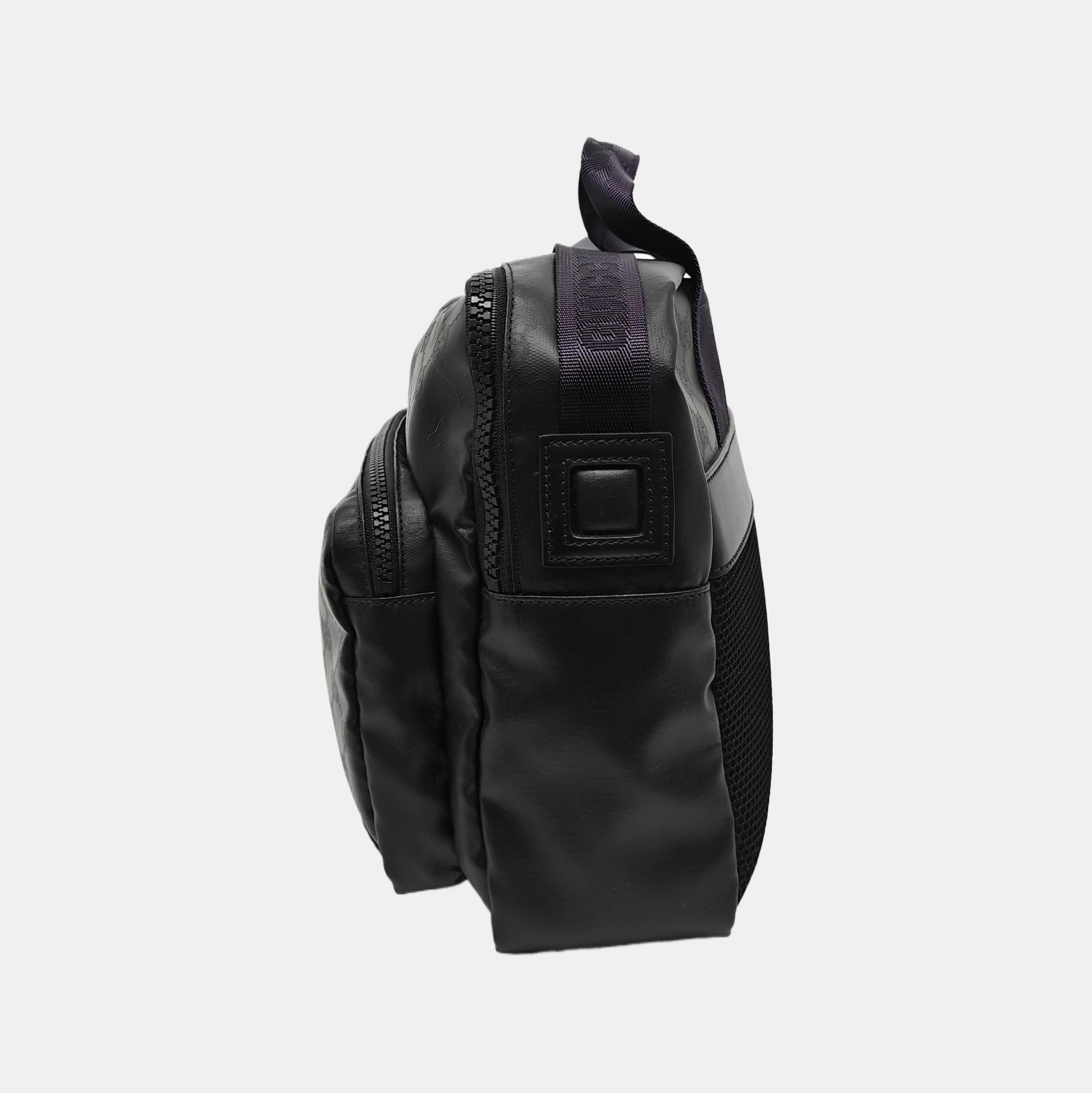 Monogram Coated Canvas Shoulder Bag Black