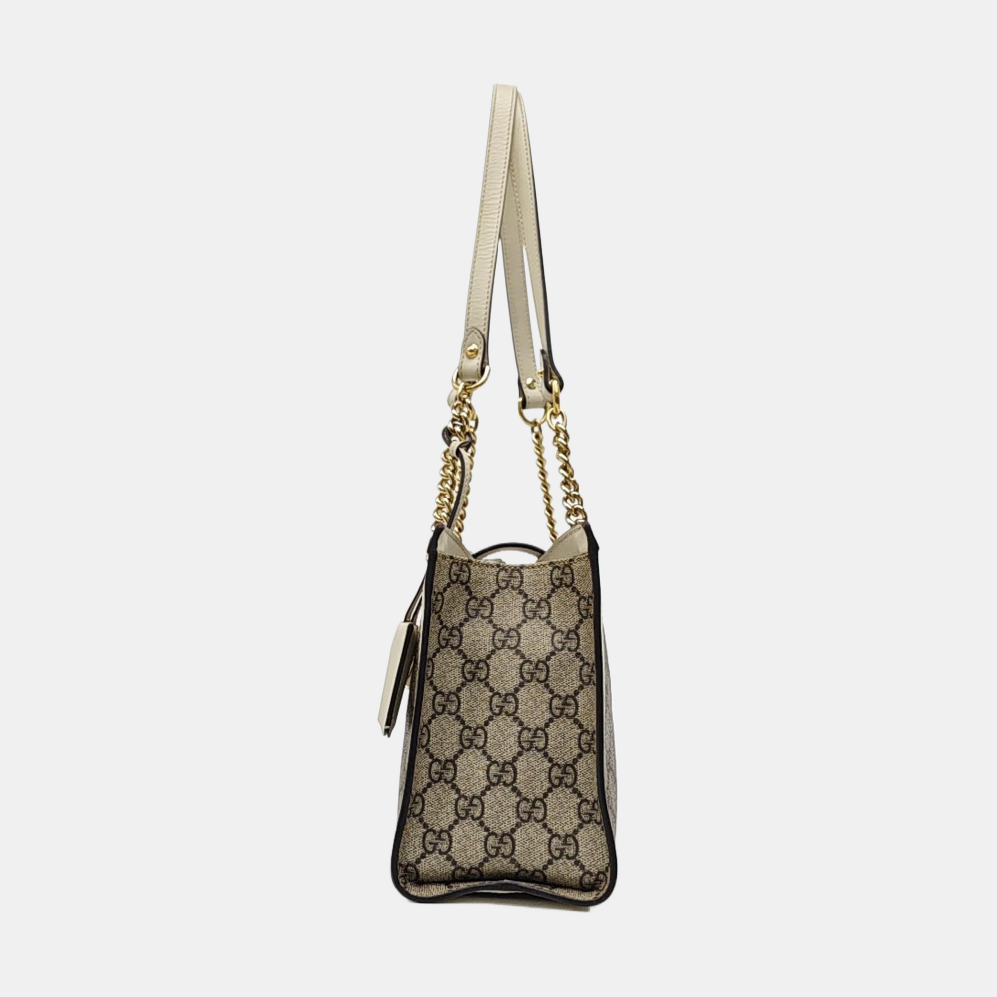Padlock Small Monogram Coated Canvas Beige
