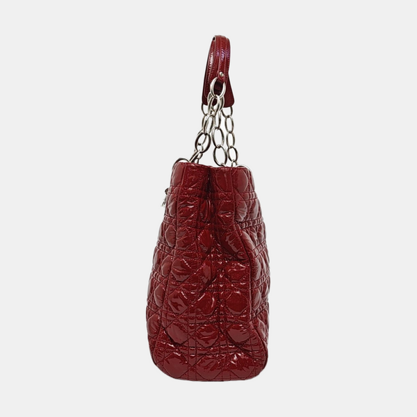 Dior Soft Large Cannage Patent Leather Red