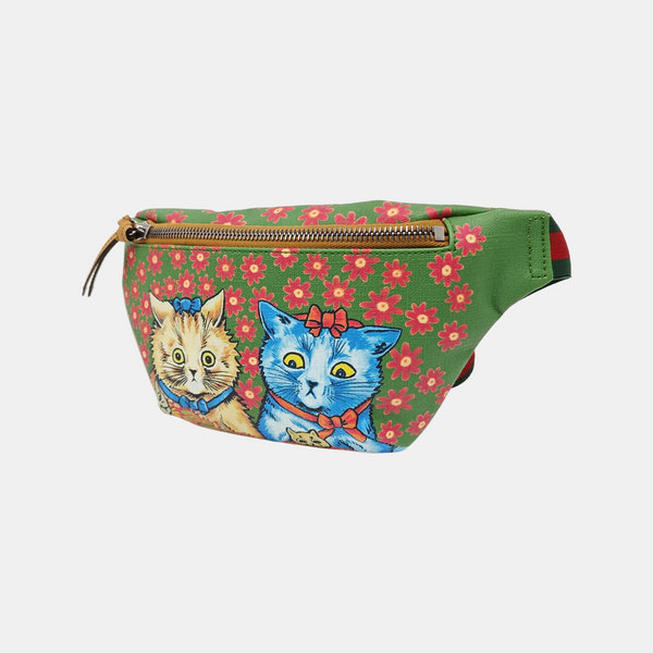 Coated Canvas Belt Bag Green