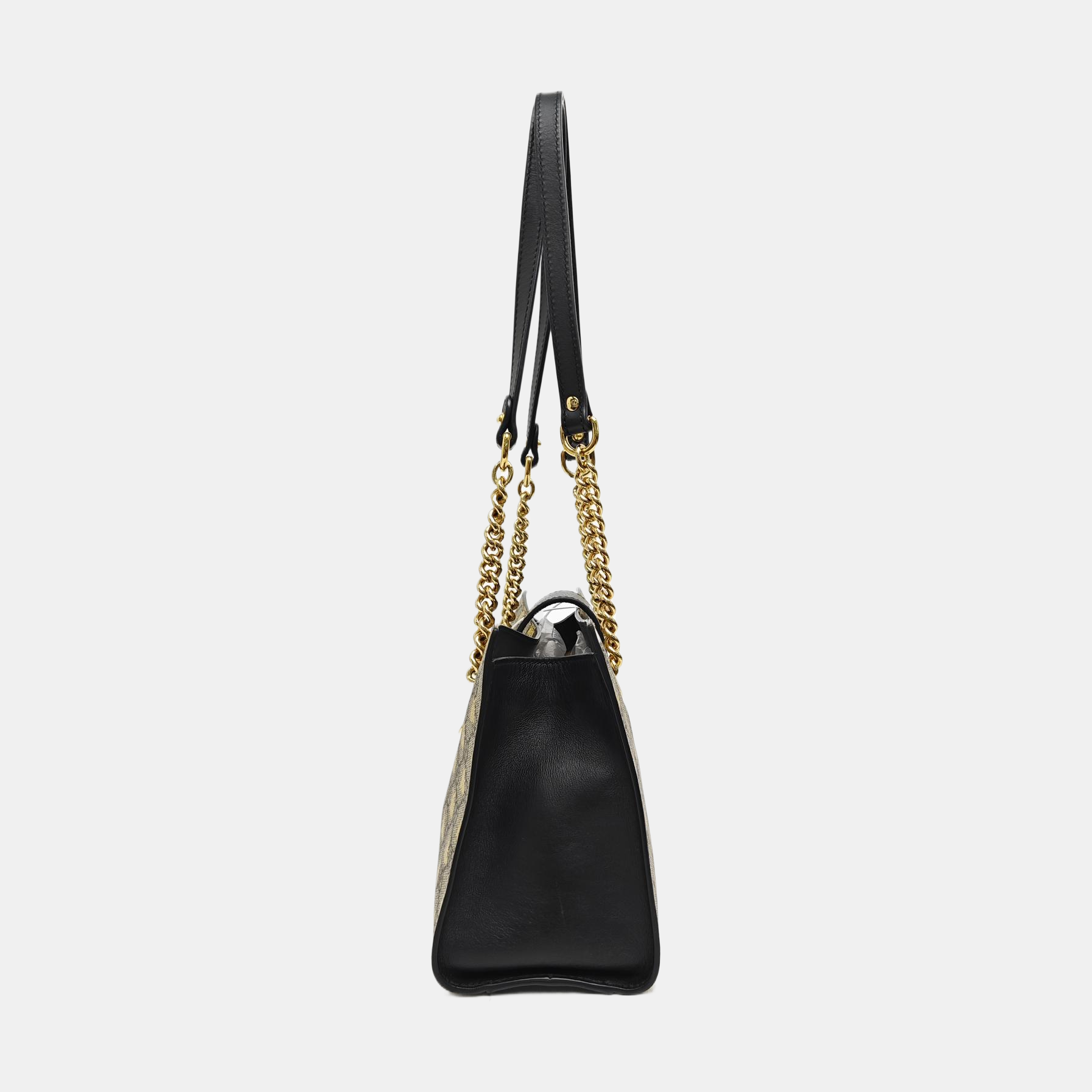 Padlock Small Monogram Coated Canvas Beige