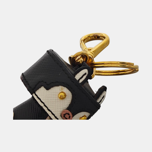 Leather Bag Charm Black