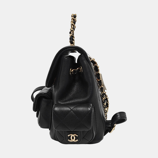 Quilted Grained Calfskin Small Black
