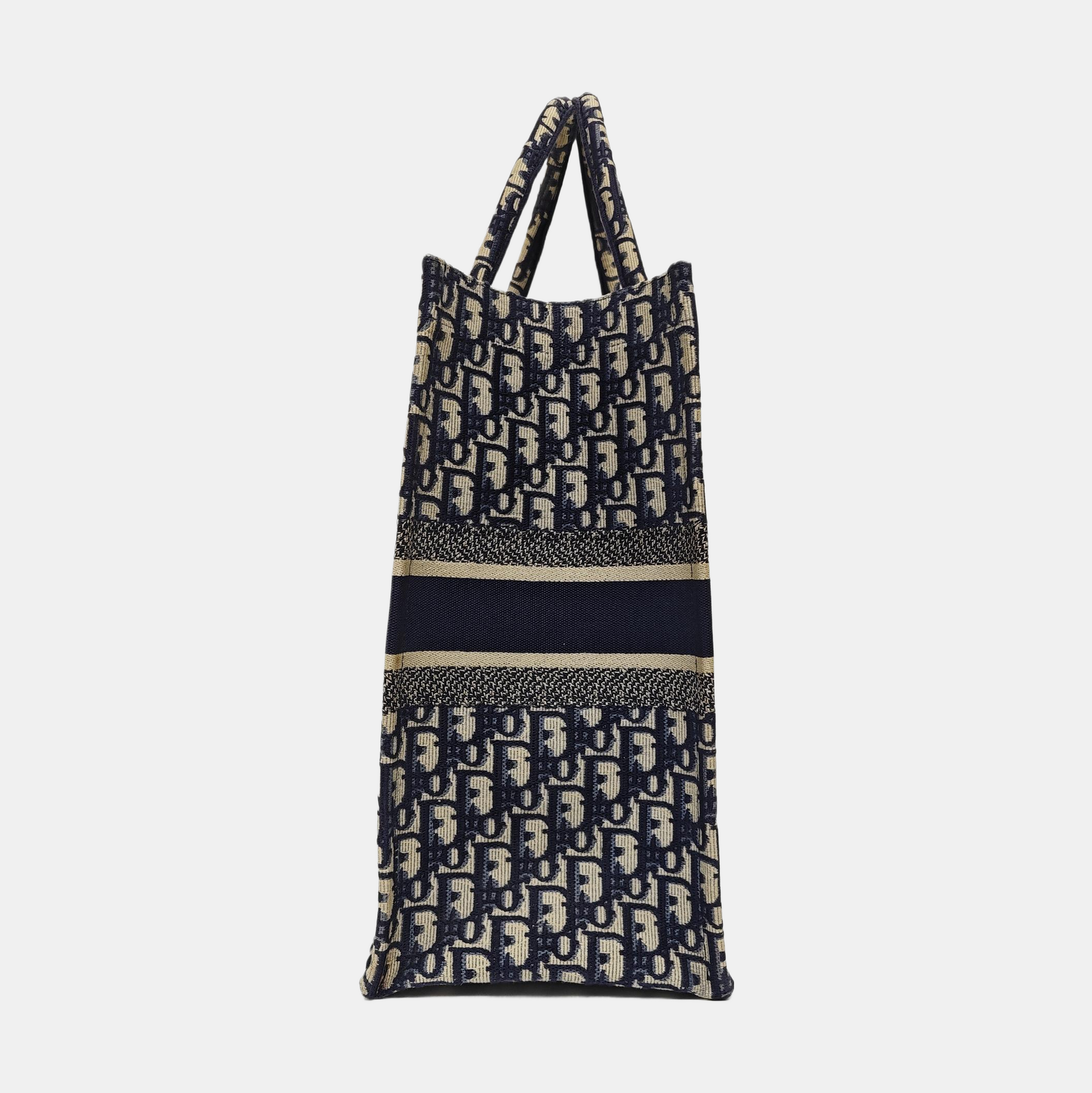 Book Tote Large Oblique Canvas Blue
