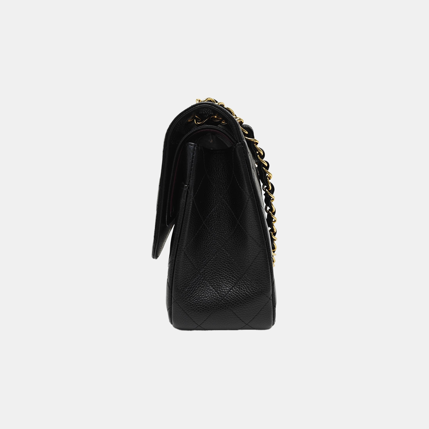 CLASSIC FLAP Jumbo Quilted Grained Calfskin Black