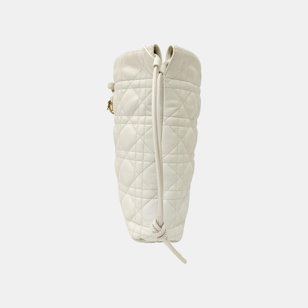 Cannage Lambskin Shoulder Bag Mini White