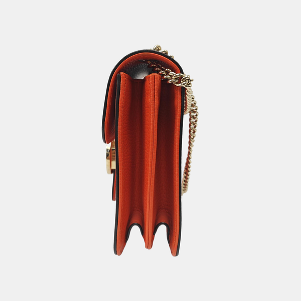 Interlocking G Small Calfskin Orange