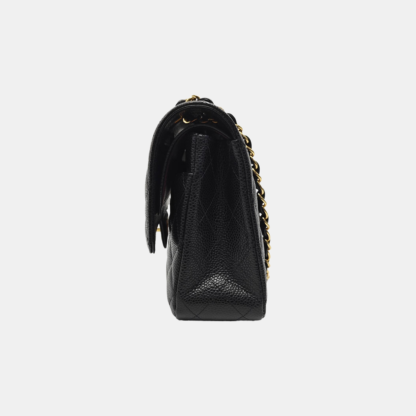 CLASSIC FLAP Medium Quilted Grained Calfskin Black