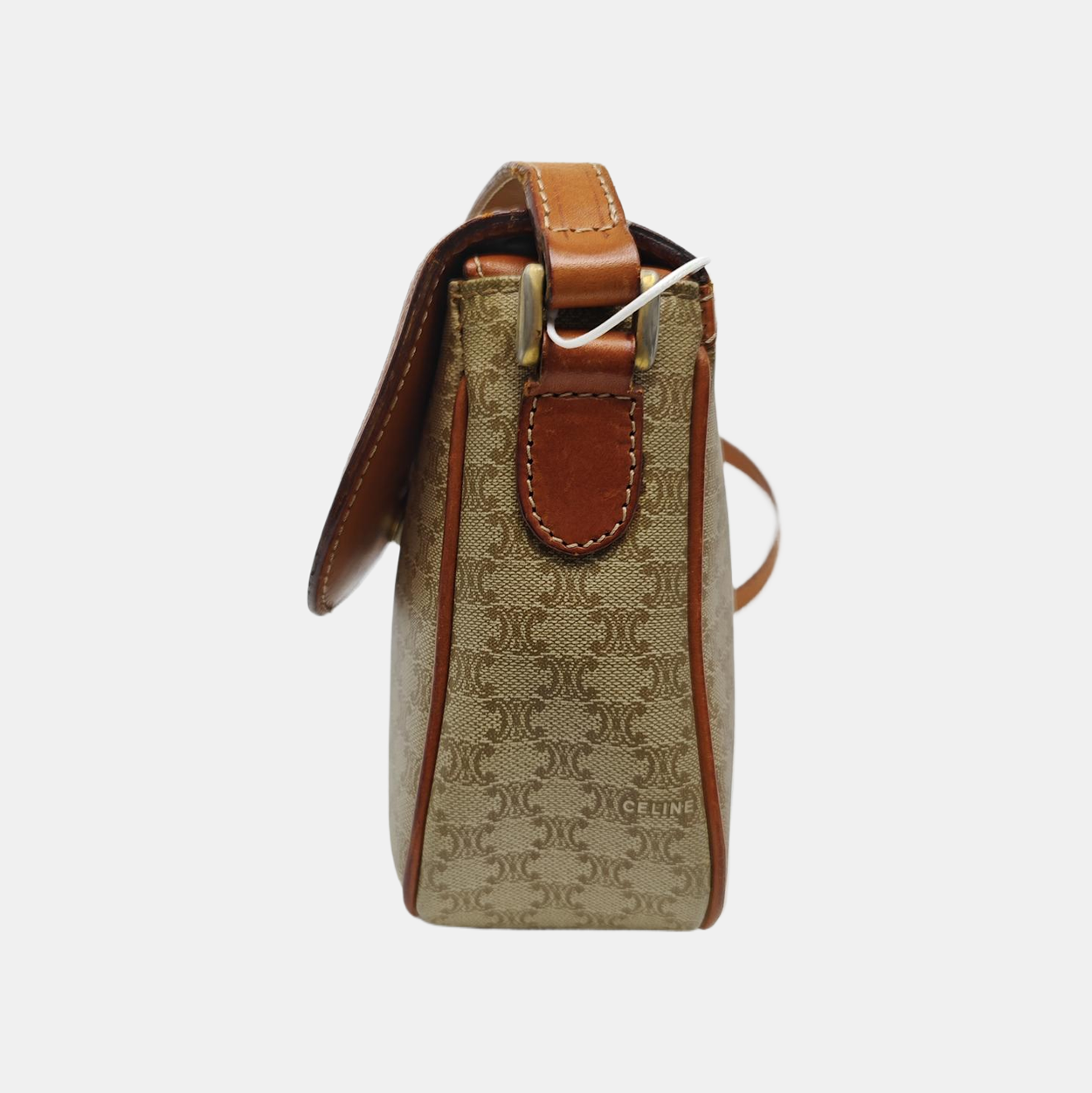 Coated Canvas Shoulder Bag Beige