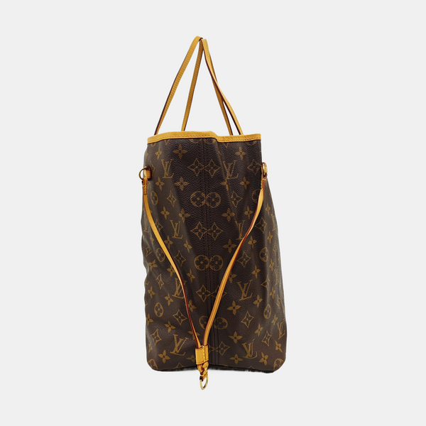 NEVERFULL Monogram Coated Canvas Brown