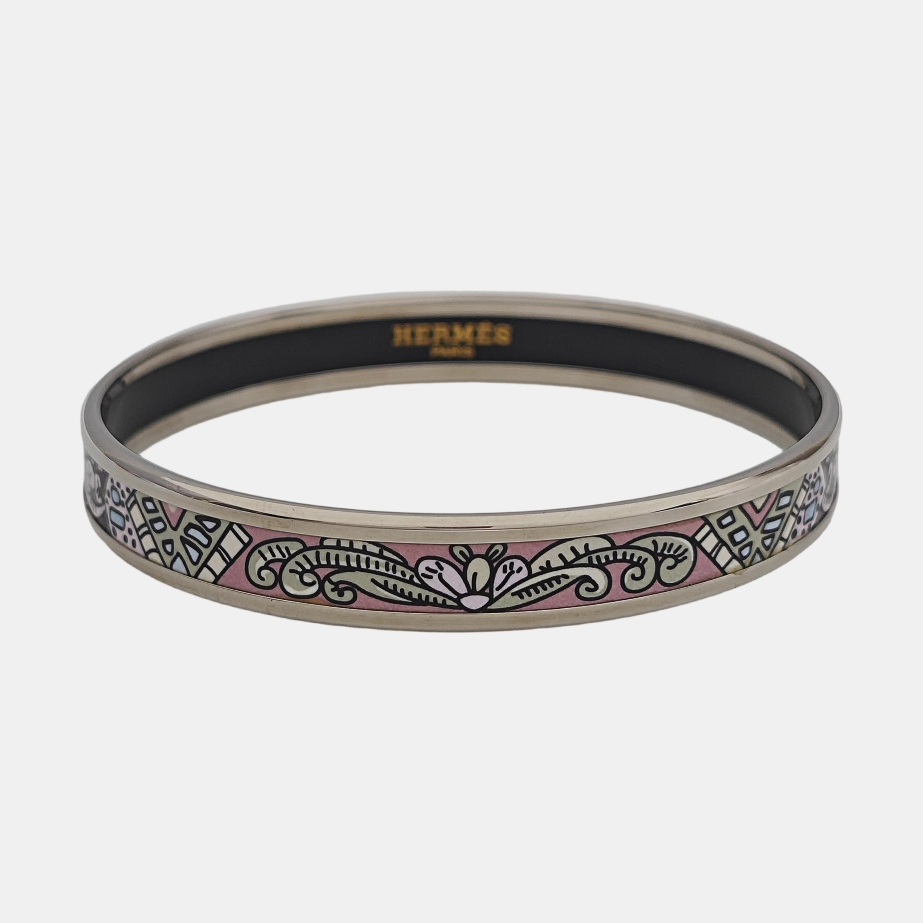 Email Metal Silver Bangle