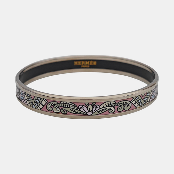 Email Metal Silver Bangle