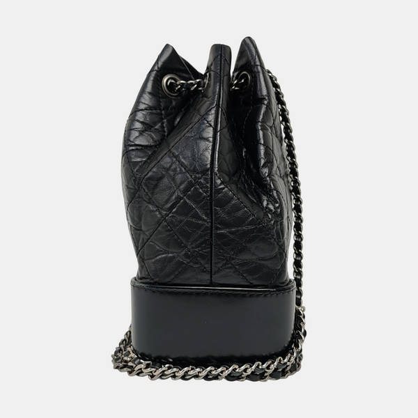 GABRIELLE Small Quilted Calfskin Black