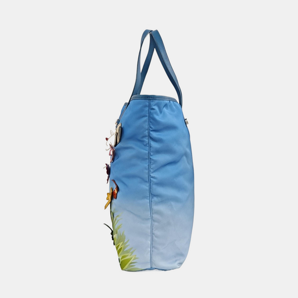 Nylon Tote Bag Blue