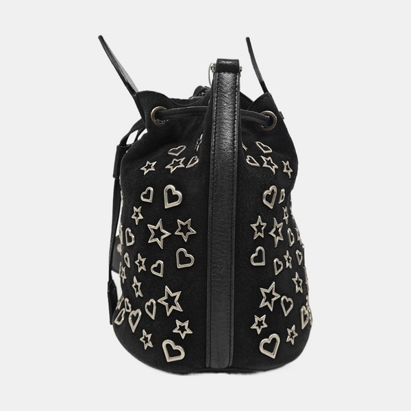 Suede Bucket Bag Black