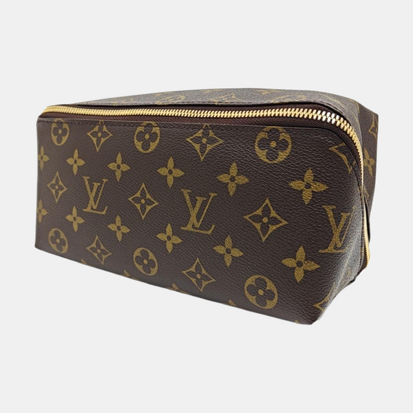 Monogram Coated Canvas Clutch Brown