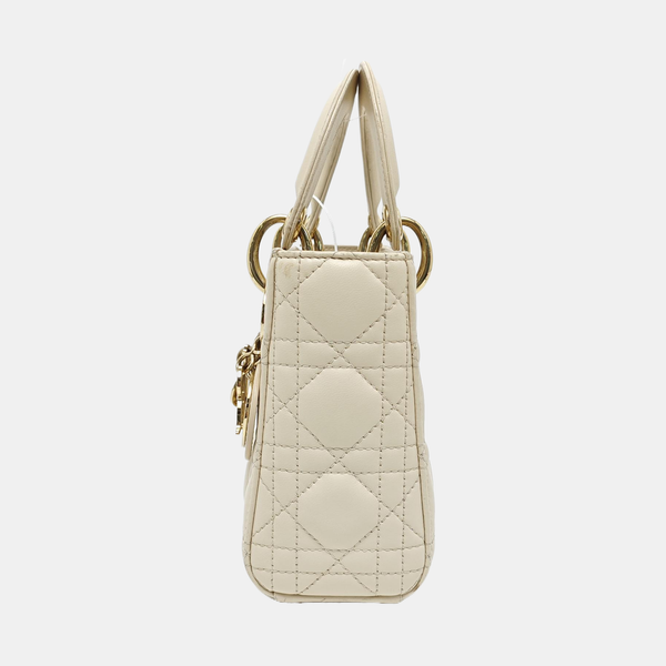Lady Dior Mini Cannage Lambskin White