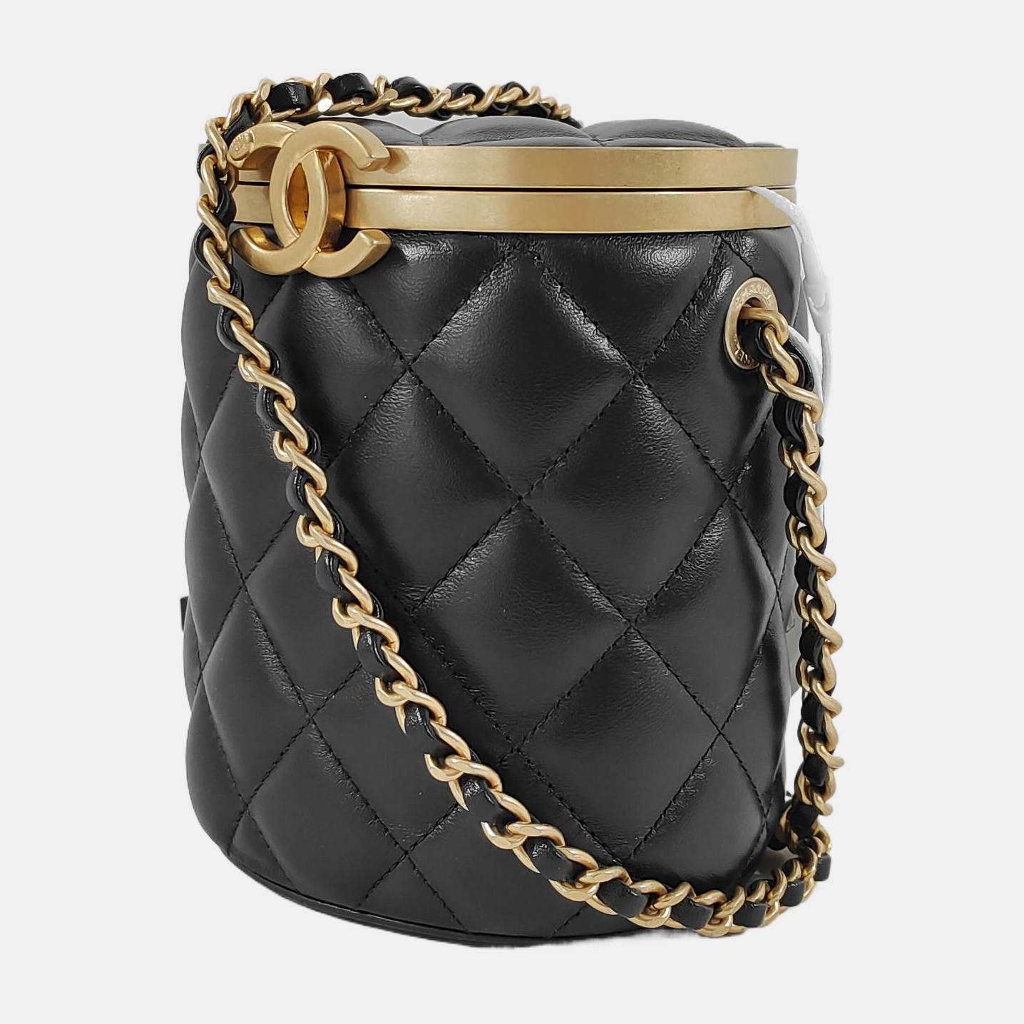 CROWN BOX VANITY Small Quilted Lambskin Black