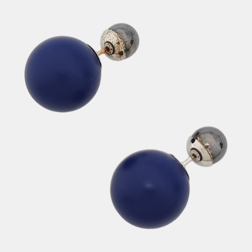Dior Tribales Metal Silver Stud Earrings
