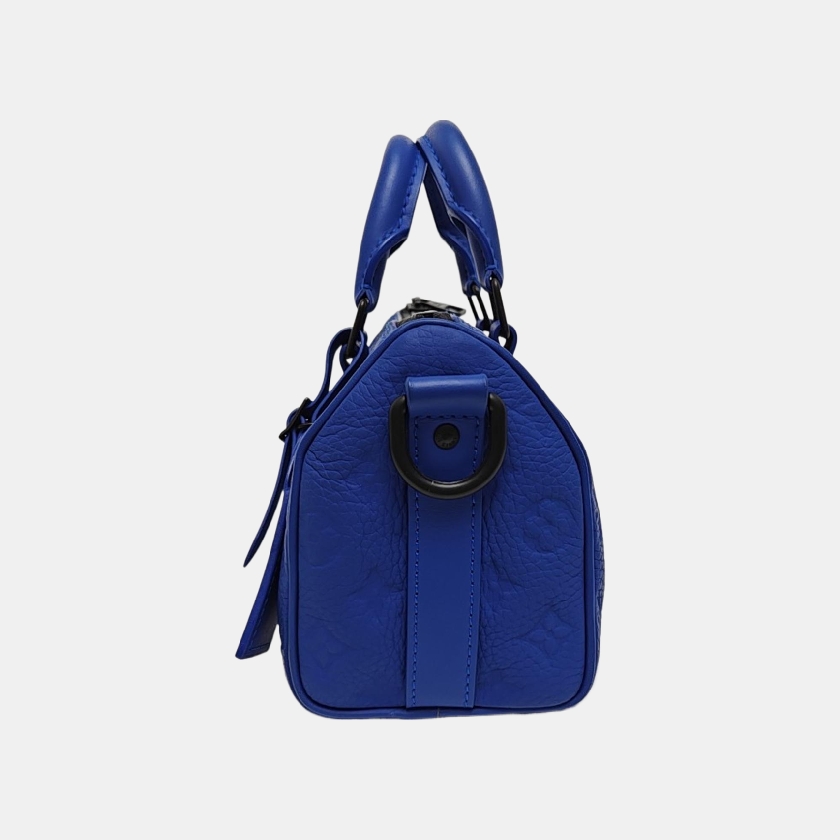 KEEPALL Monogram Calfskin Blue