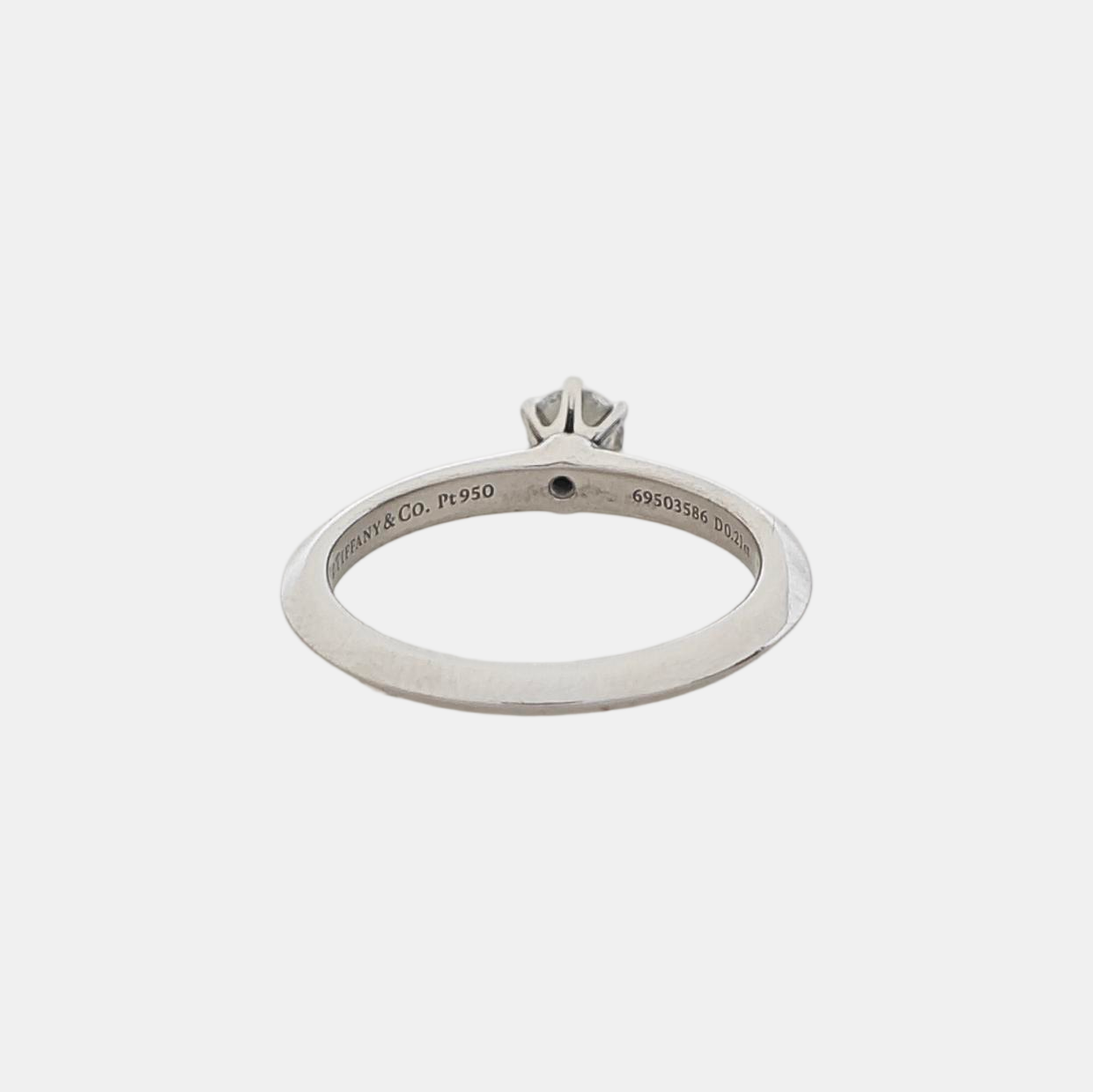 Tiffany Setting Platinum 950 Silver Ring EU 49