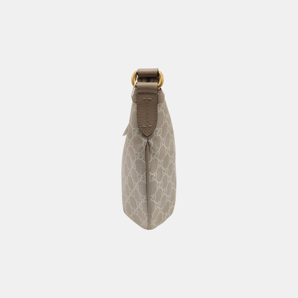 Ophidia Small Monogram Coated Canvas Beige