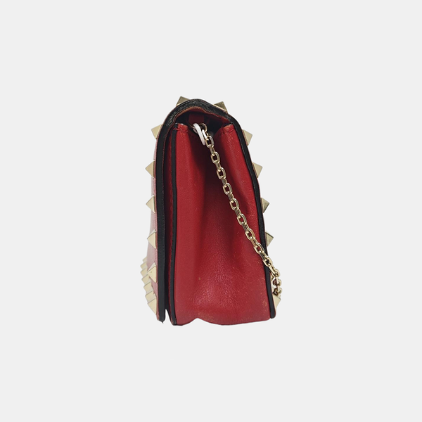 Rockstud Calfskin Red