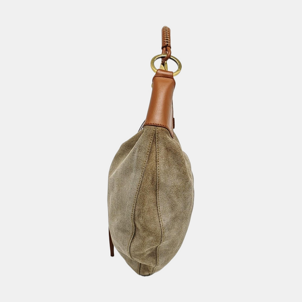 Suede Top Handle Bag Gray