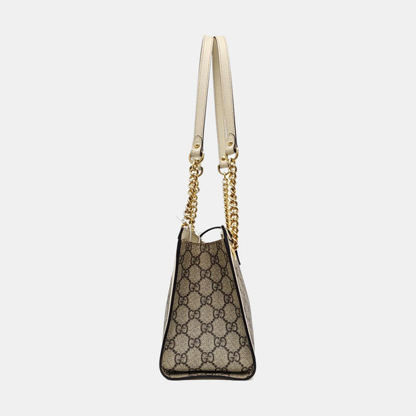 Padlock Small Monogram Coated Canvas Beige