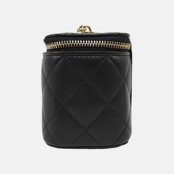 VANITY CASE Mini Quilted Lambskin Black