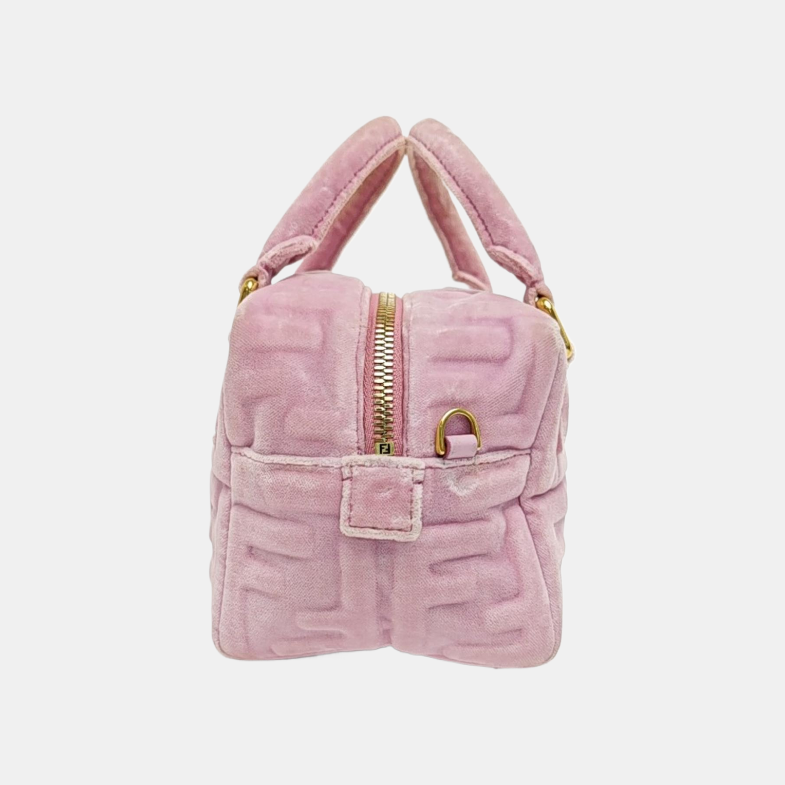 Monogram Velvet Crossbody Bag Pink