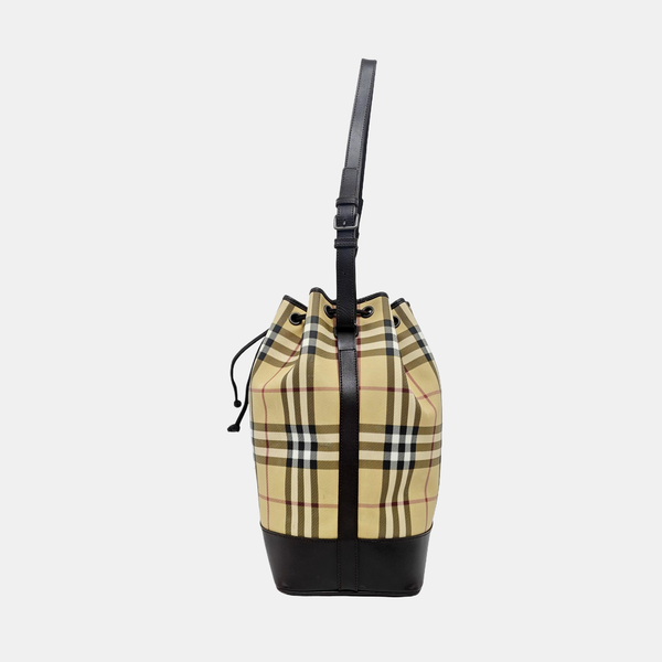 Coated Canvas Bucket Bag Beige
