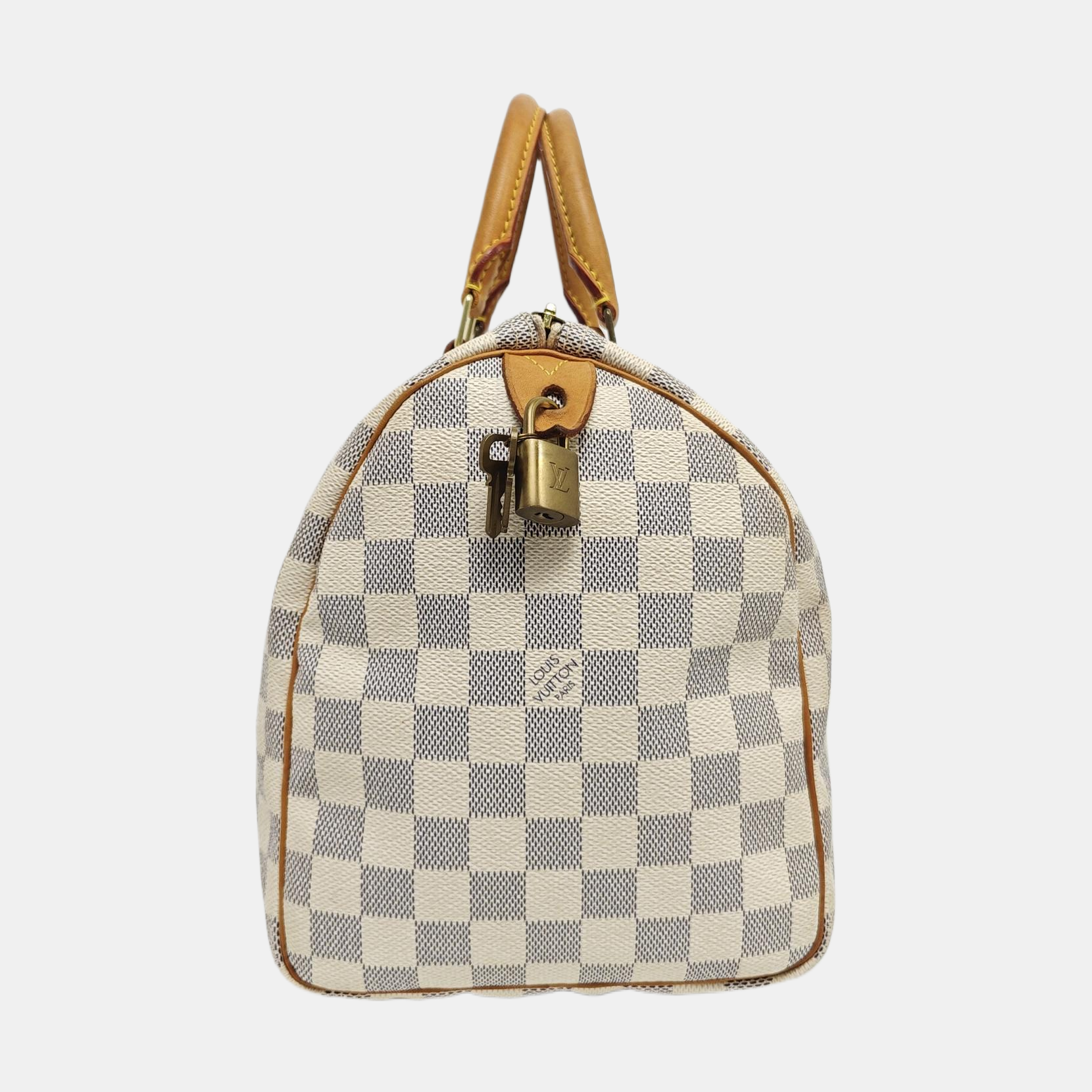 SPEEDY 30 Damier Azur Coated Canvas White