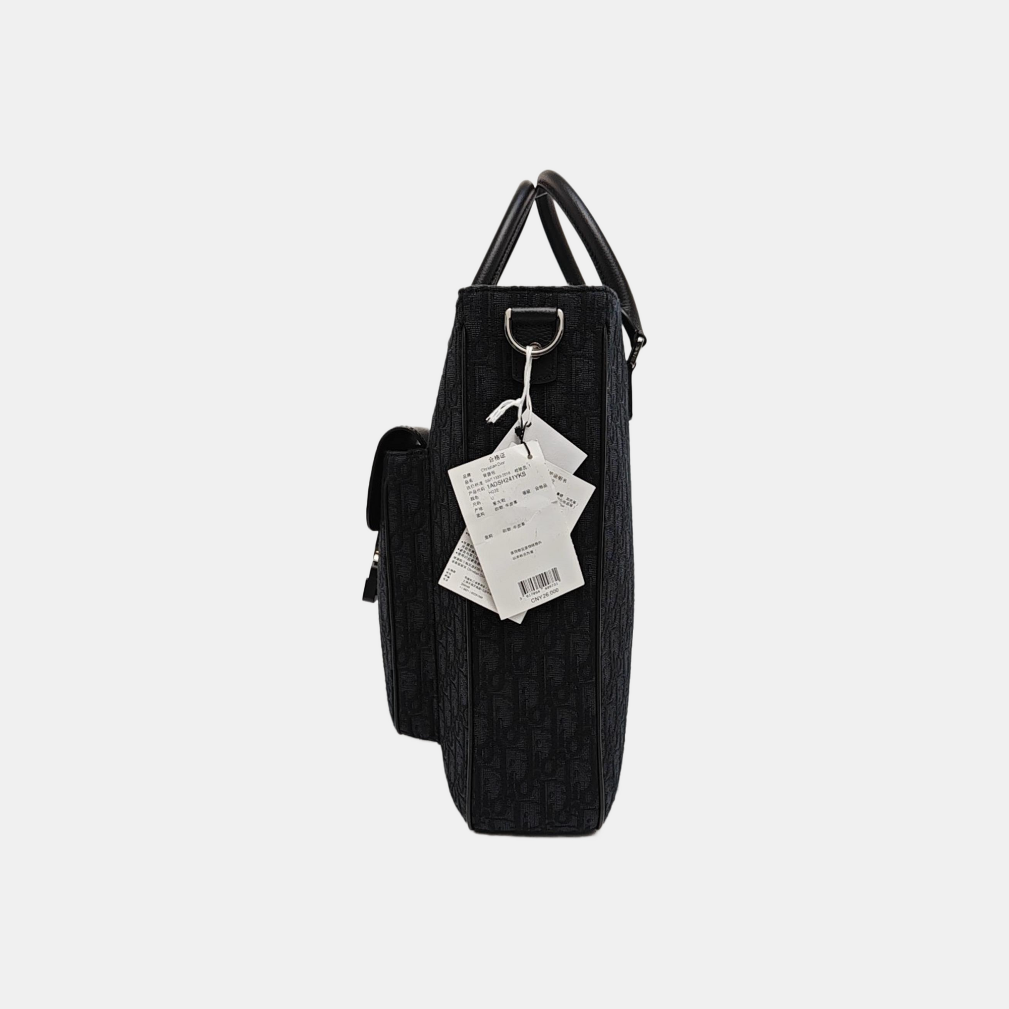 Saddle Medium Oblique Canvas Black
