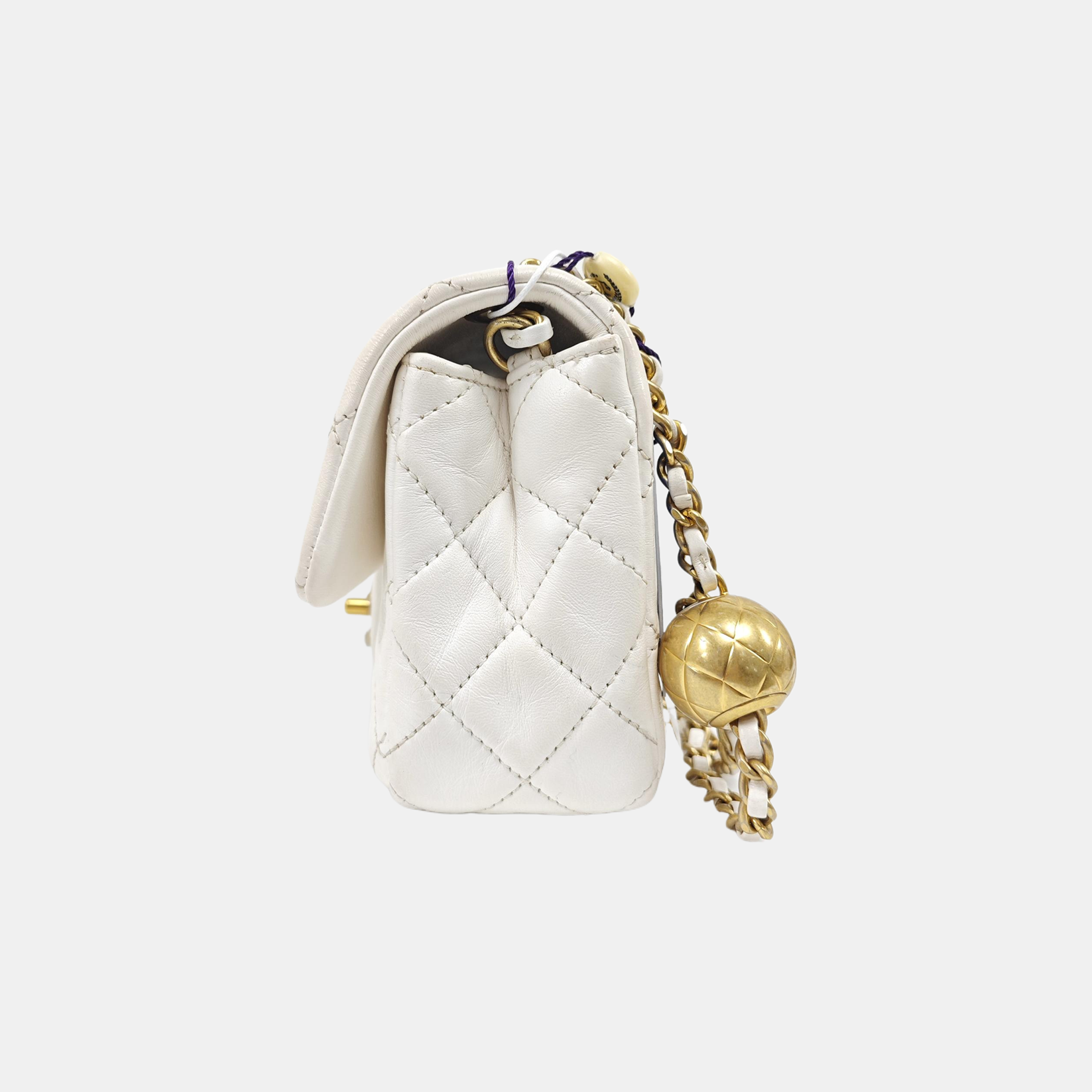 CLASSIC FLAP Mini Quilted Lambskin White