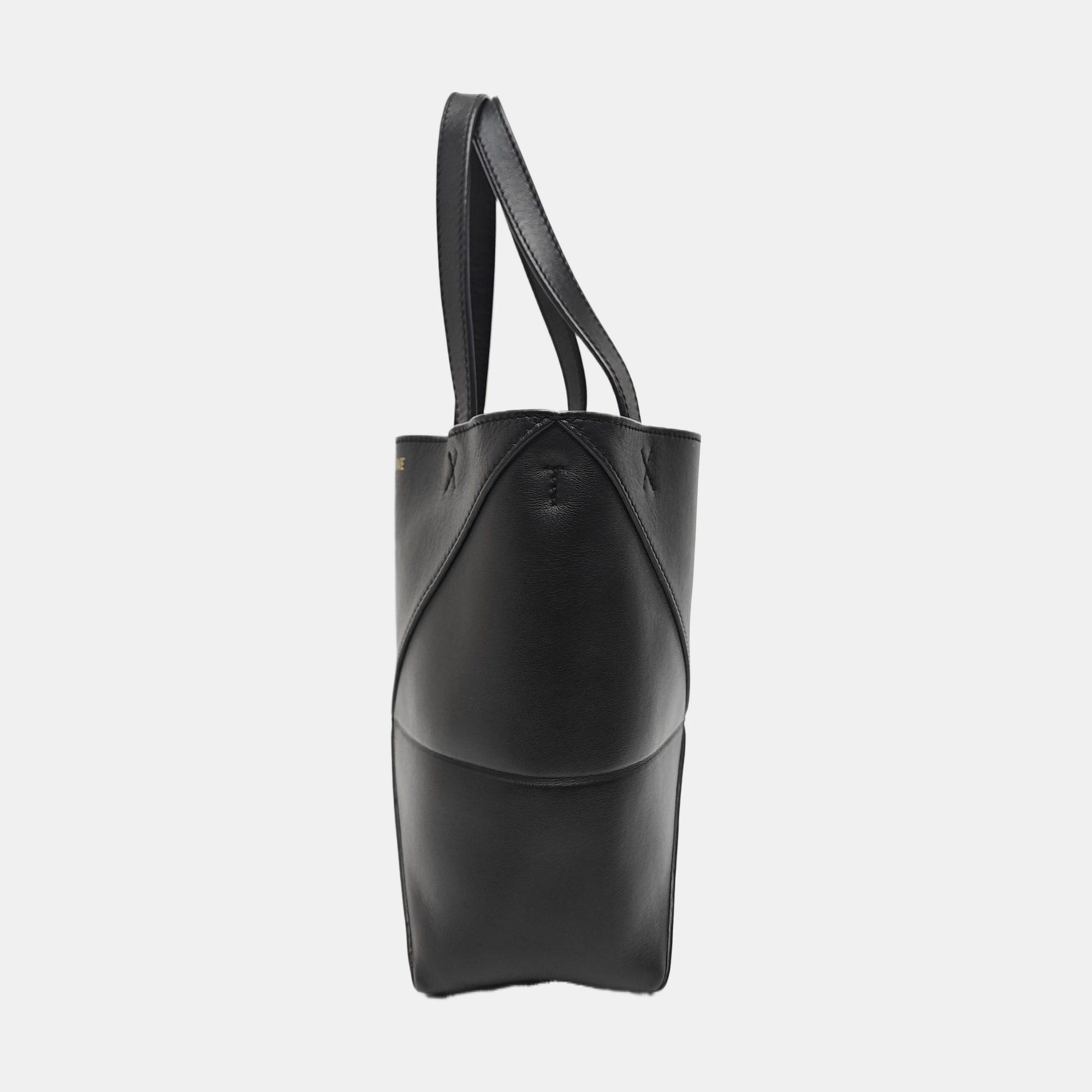 Puzzle Fold Mini Calfskin Black