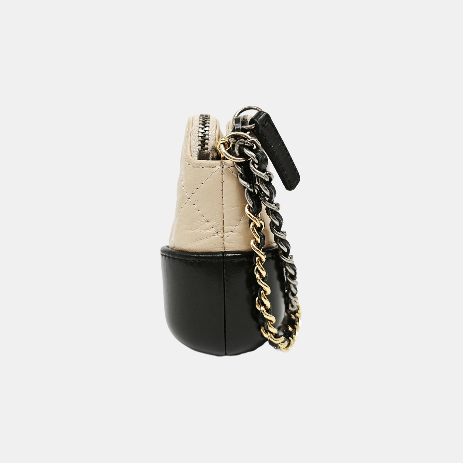 Authenticated pre-owned  GABRIELLE Mini Quilted Calfskin Beige - Shoulder Bag at Looply