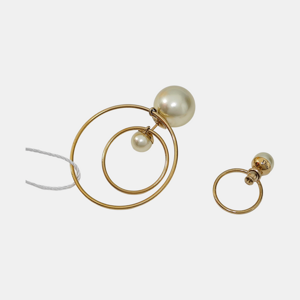 Dior Tribales Metal White Stud Earrings