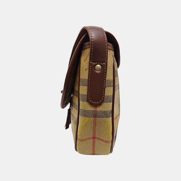 Coated Canvas Shoulder Bag Beige