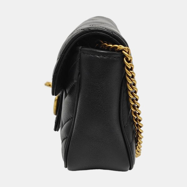 GG Marmont Mini Quilted Calfskin Black