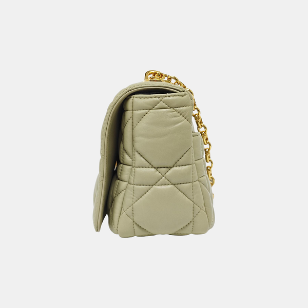 Dior Caro Medium Cannage Calfskin Green