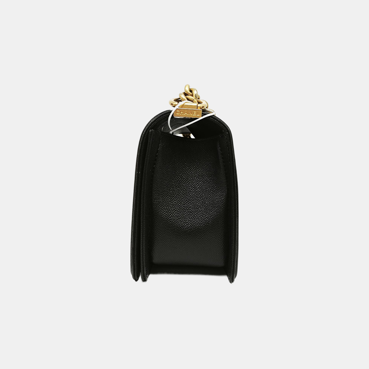 BOY CHANEL Medium Quilted Grained Calfskin Black