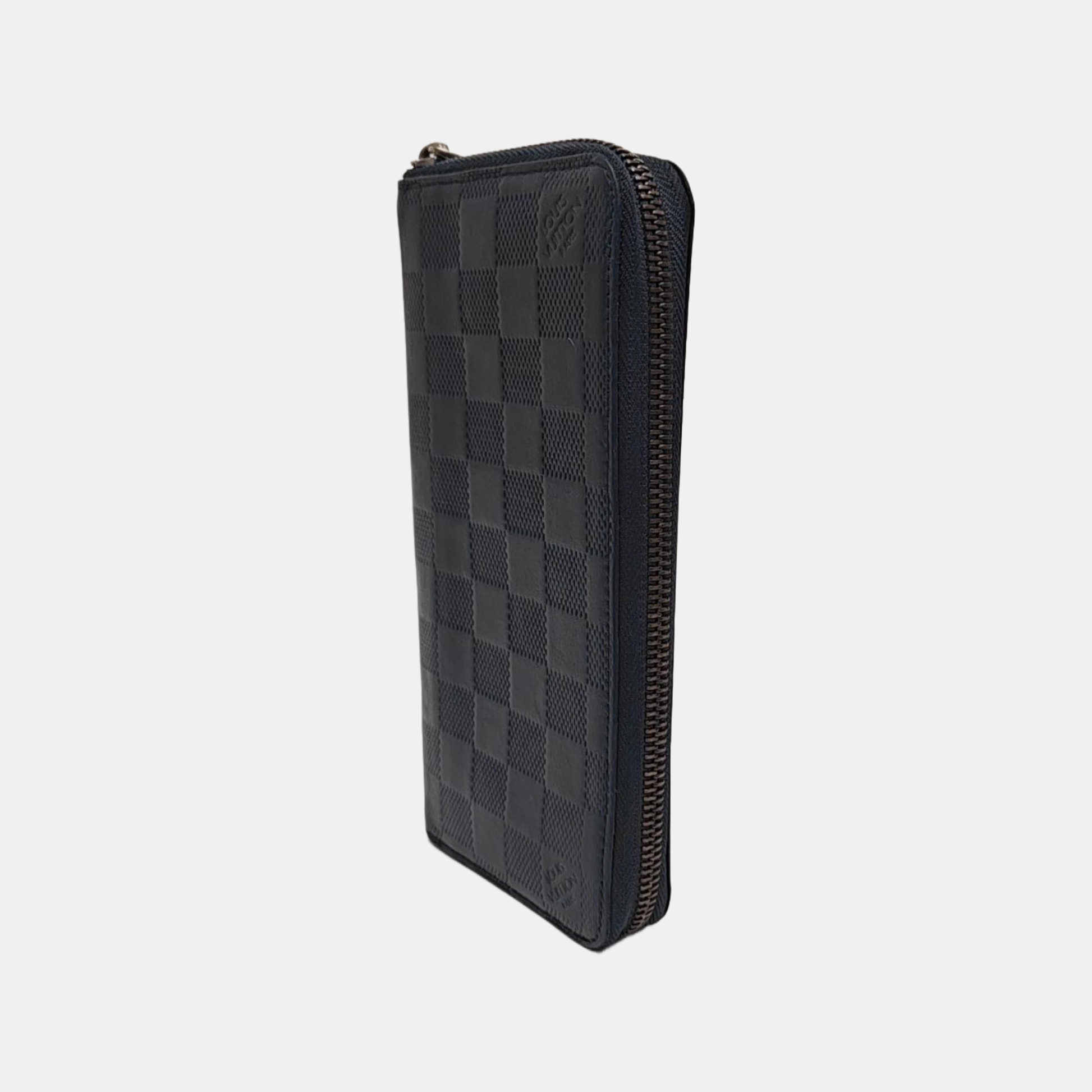 ZIPPY Damier Calfskin Blue Wallet