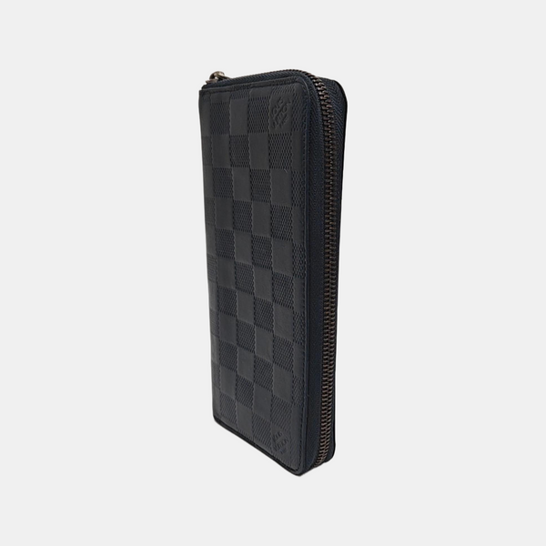 ZIPPY Damier Calfskin Blue Wallet