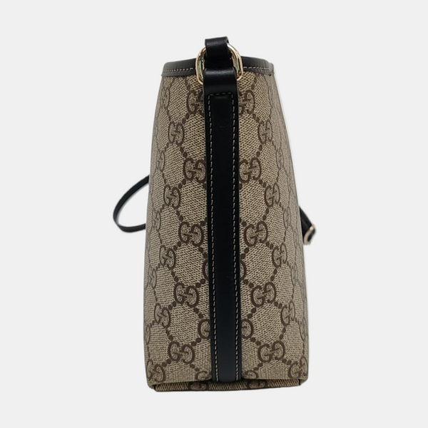 GG Emblem Mini Monogram Coated Canvas Beige